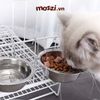 Chén bát ăn cho chó mèo inox trơn treo chuồng