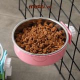  Chén bát ăn cho chó mèo inox gắn chuồng có thể tháo rời cao cấp 