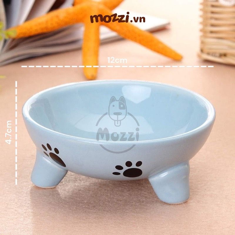 Elite Chén sứ 3 chân hình xương cá cho chó mèo