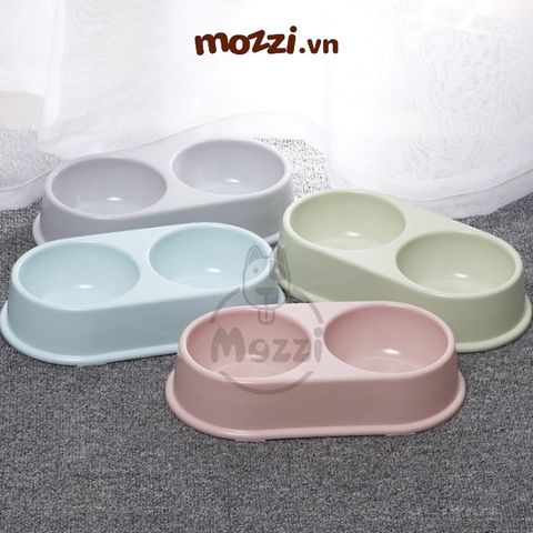  Chén ăn đôi tròn đậu nành cho chó mèo 