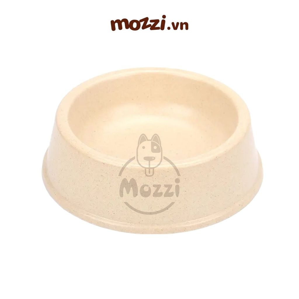 Chén ăn đơn sợi tre hình tròn cho chó mèo