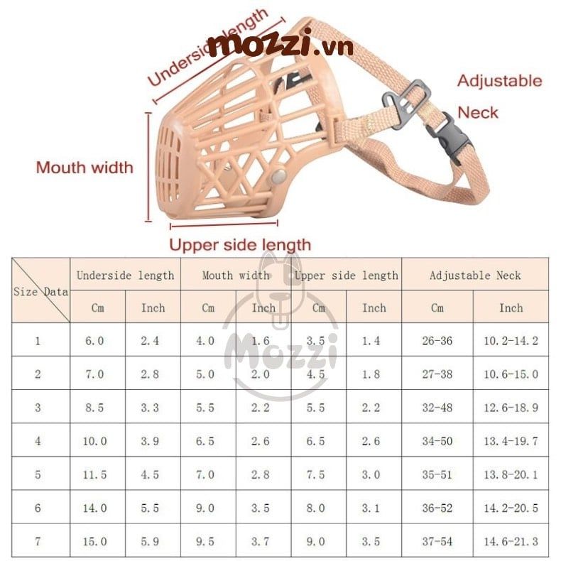 Rọ mõm nhựa lưới đan cho chó