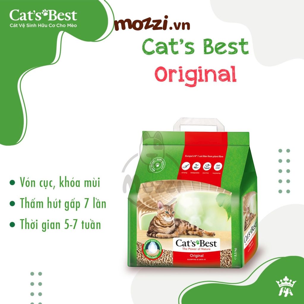 Cát gỗ cho mèo Cat's Best Original siêu thấm hút