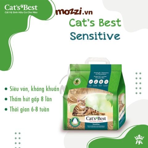  Cát gỗ cho mèo Cat's Best Sensitive siêu thấm hút kháng khuẩn 