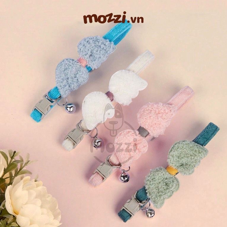 Vòng cổ cho chó mèo Doha Cánh nhung thiên thần pastel 3-7kg