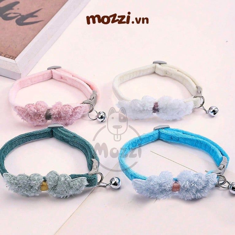 Vòng cổ cho chó mèo Doha Cánh nhung thiên thần pastel 3-7kg