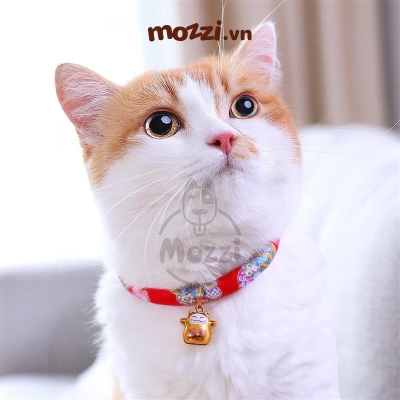 Vòng cổ handmade Nhật Bản kèm chuông cho chó mèo