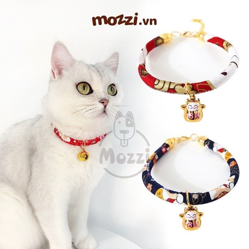 Vòng cổ handmade Nhật Bản kèm chuông cho chó mèo
