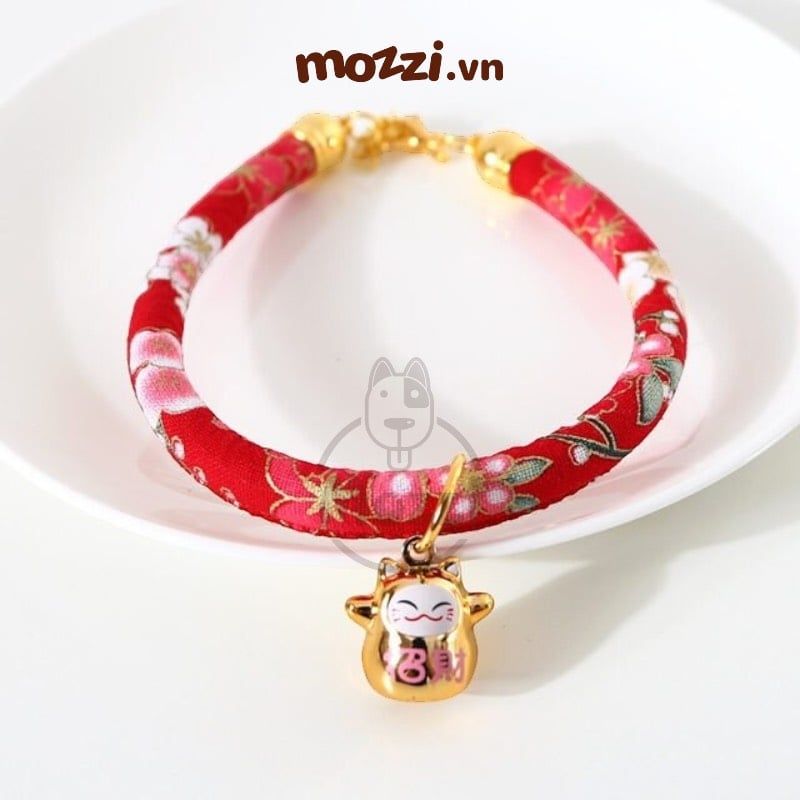 Vòng cổ handmade Nhật Bản kèm chuông cho chó mèo