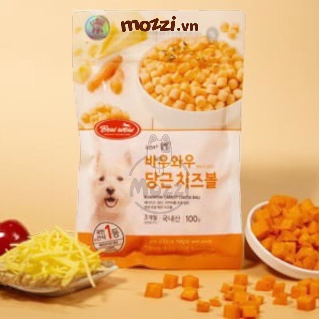 Snack cho chó Phô mai viên Bowwow (phô mai cừu cà rốt cuộn gà cá hồi)