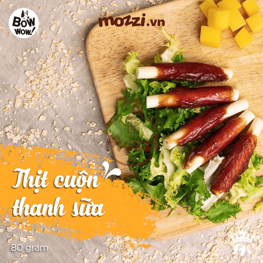 Bowwow Thịt cuộn thanh sữa 80gr cho chó