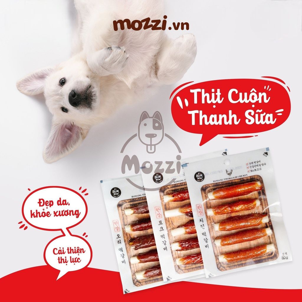 Bowwow Thịt cuộn thanh sữa 80gr cho chó
