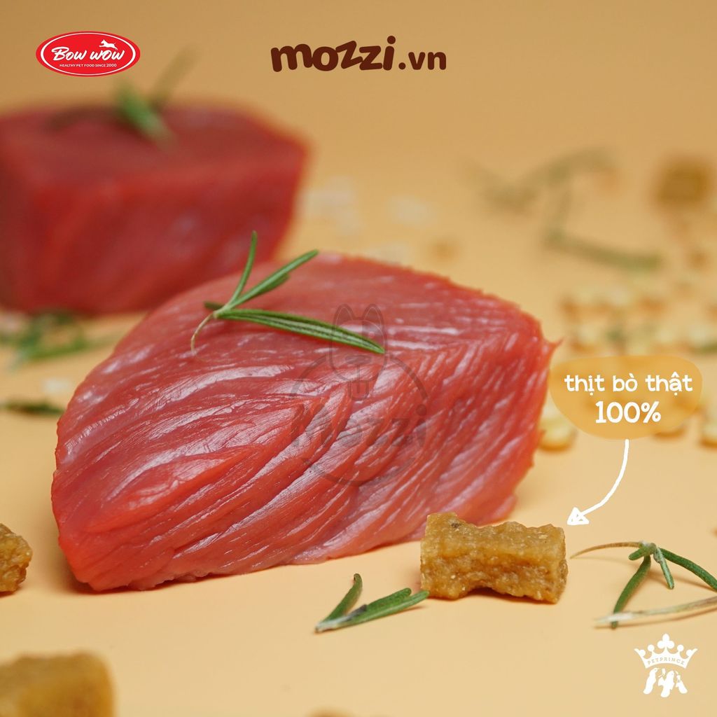 Snack cho chó Thịt viên sấy mềm Bowwow Cube Jerky