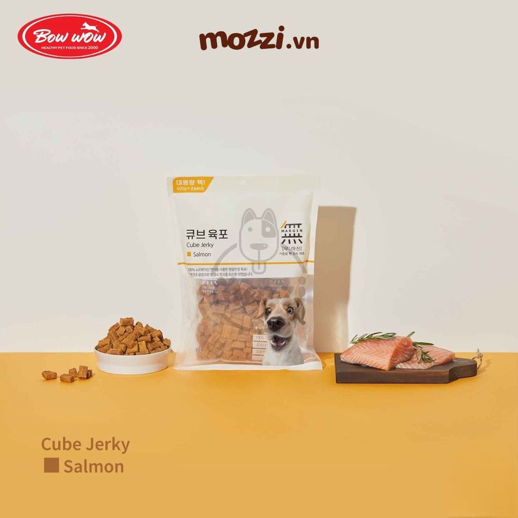 Snack cho chó Thịt viên sấy mềm Bowwow Cube Jerky