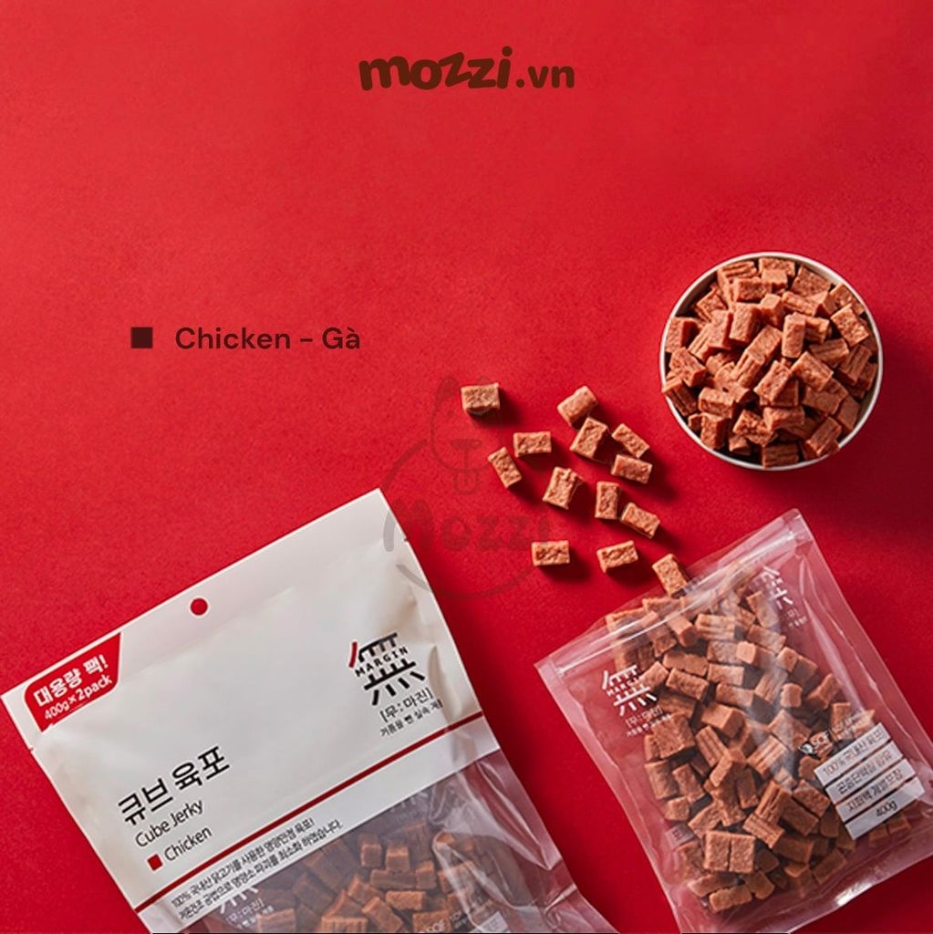 Snack cho chó Thịt viên sấy mềm Bowwow Cube Jerky