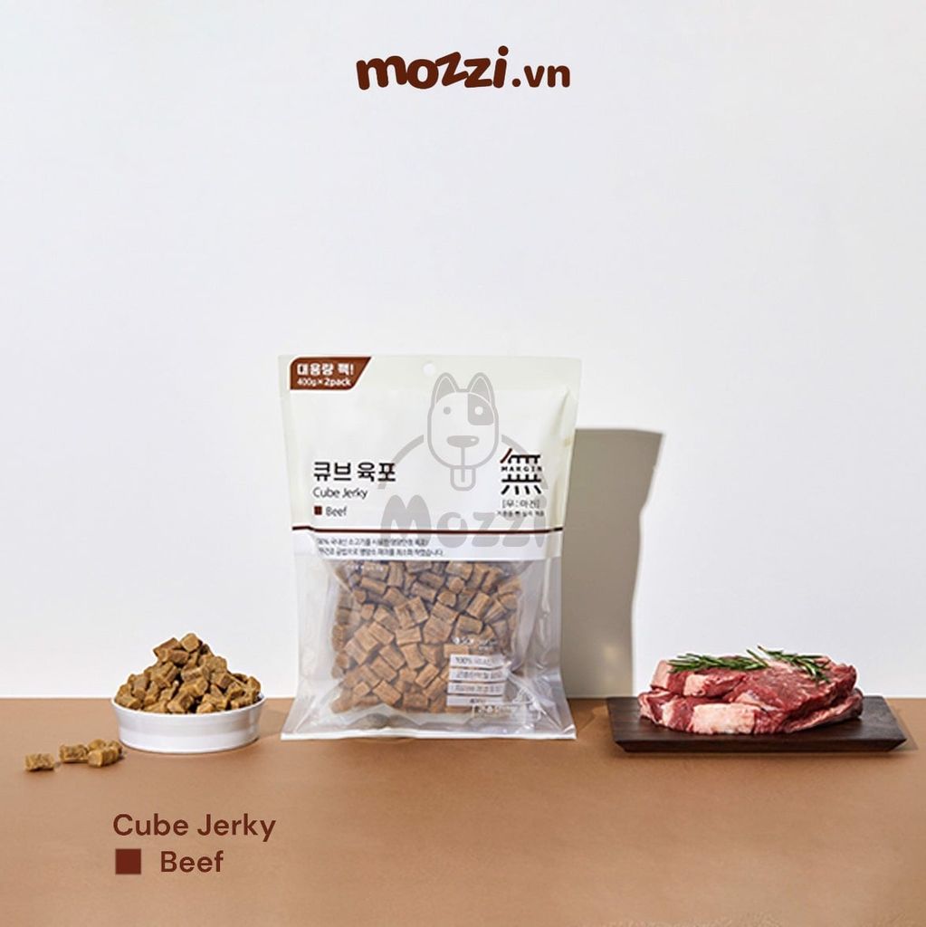 Snack cho chó Thịt viên sấy mềm Bowwow Cube Jerky