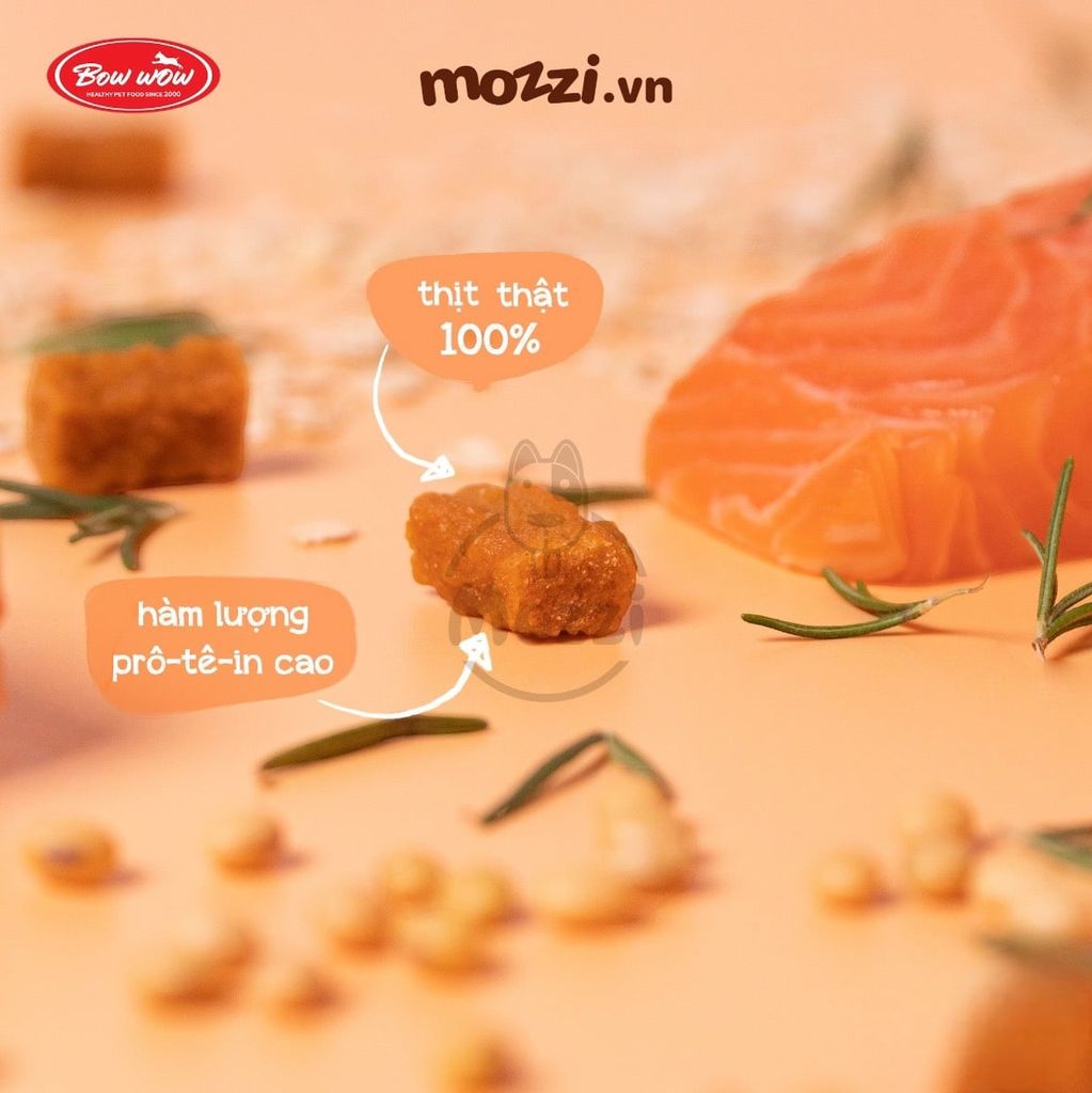 Snack cho chó Thịt viên sấy mềm Bowwow Cube Jerky