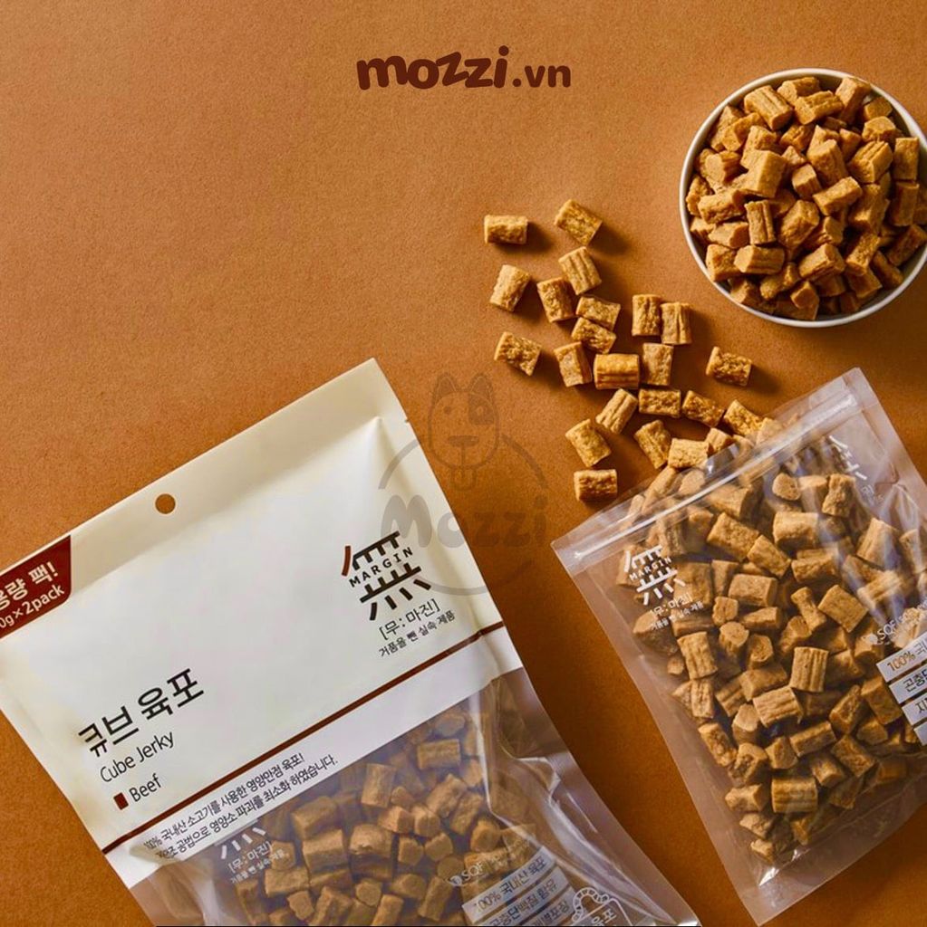 Snack cho chó Thịt viên sấy mềm Bowwow Cube Jerky