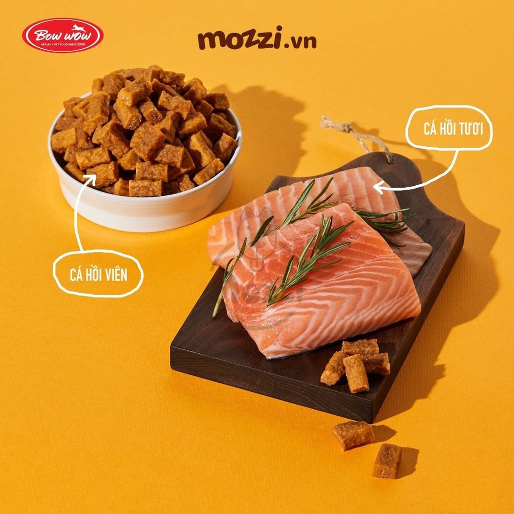 Snack cho chó Thịt viên sấy mềm Bowwow Cube Jerky