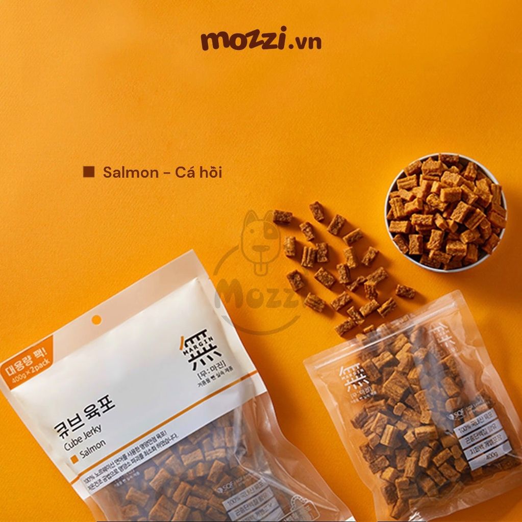 Snack cho chó Thịt viên sấy mềm Bowwow Cube Jerky