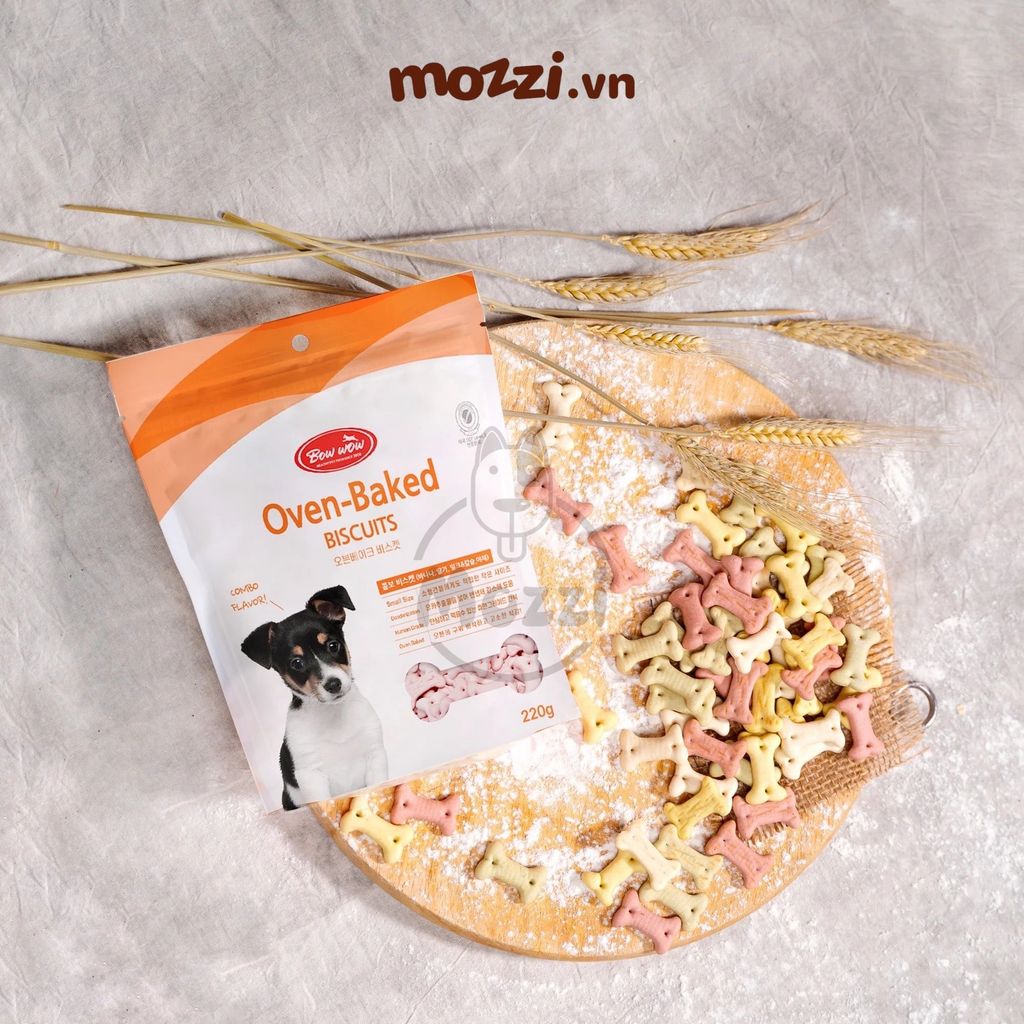 Snack cho chó Bánh bích quy hỗn hợp Bowwow 220gr