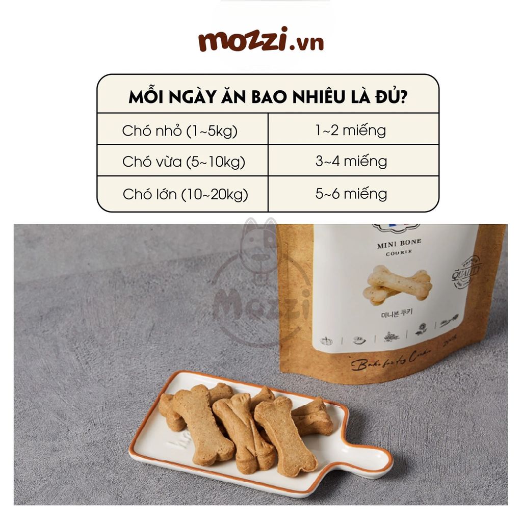 Snack cho chó Bánh cookies yến mạch Bowwow 200gr