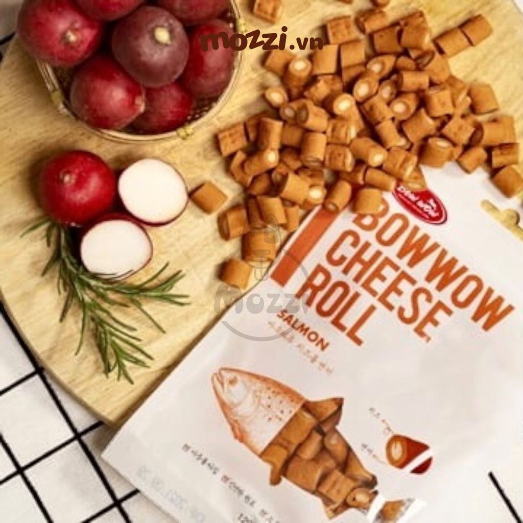 Snack cho chó Phô mai viên Bowwow (phô mai cừu cà rốt cuộn gà cá hồi)