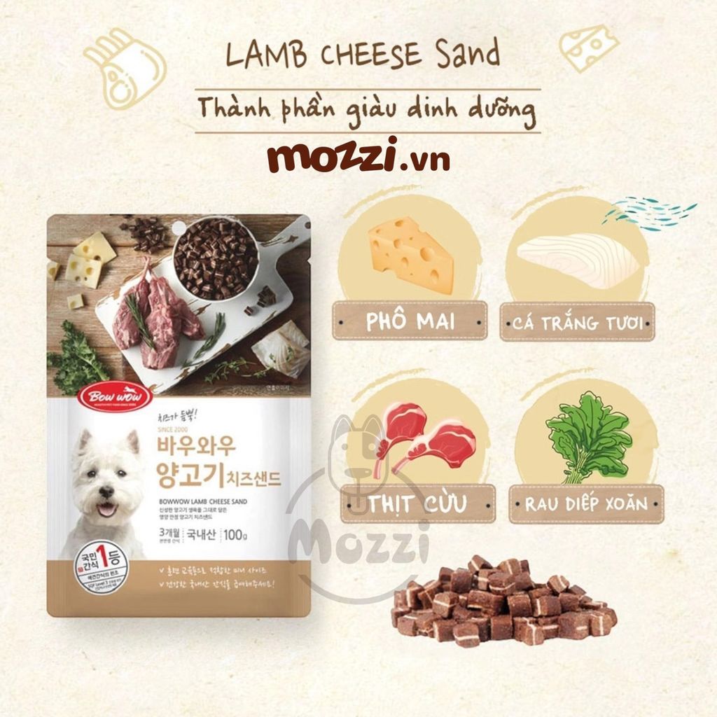 Snack cho chó Phô mai viên Bowwow (phô mai cừu cà rốt cuộn gà cá hồi)