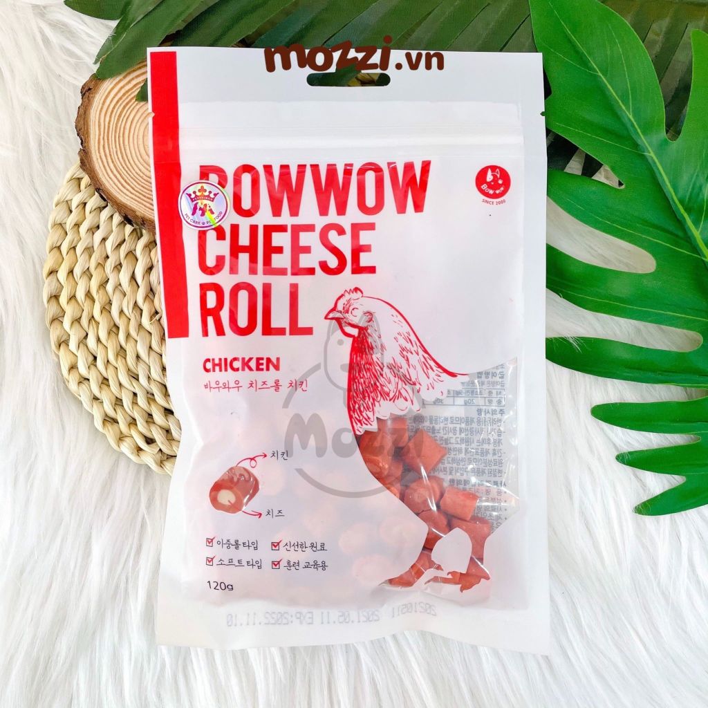 Snack cho chó Phô mai viên Bowwow (phô mai cừu cà rốt cuộn gà cá hồi)