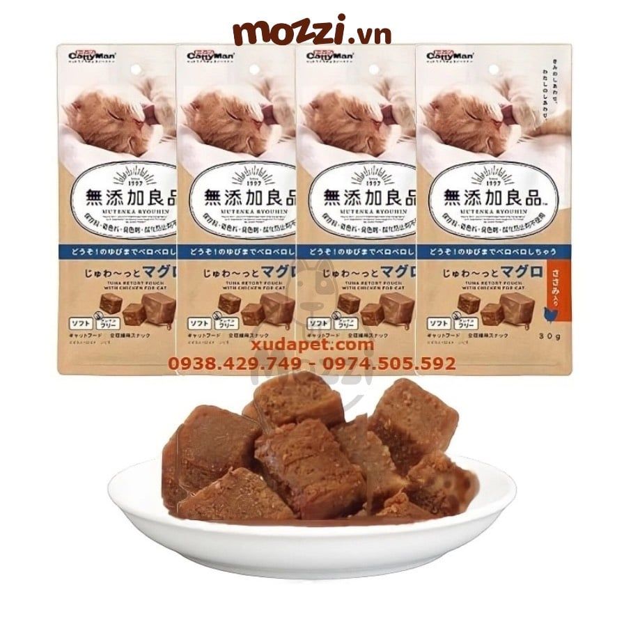 Snack cho mèo Viên thịt Viên tiêu búi lông CattyMan thơm ngon gói 30gr