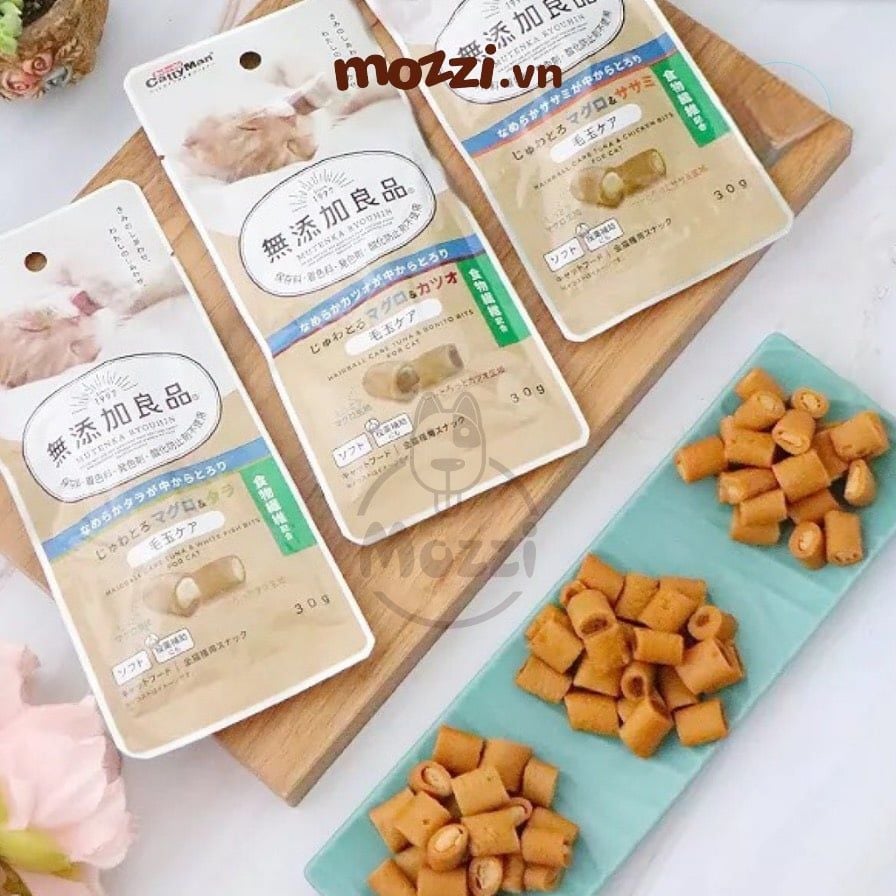 Snack cho mèo Viên thịt Viên tiêu búi lông CattyMan thơm ngon gói 30gr