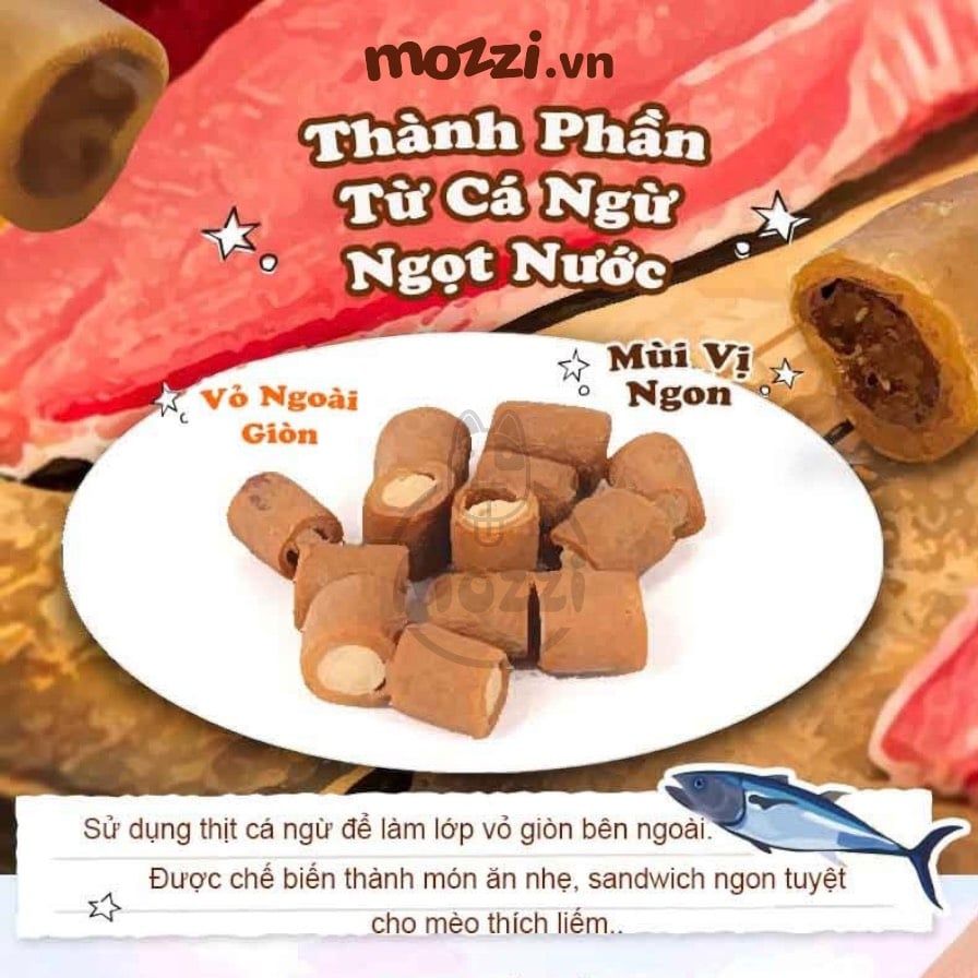 Snack cho mèo Viên thịt Viên tiêu búi lông CattyMan thơm ngon gói 30gr