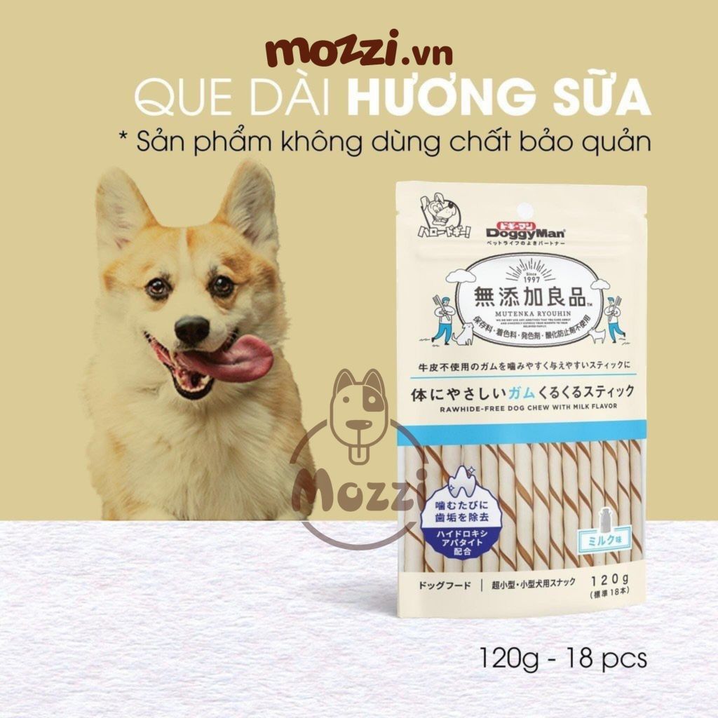 Snack cho chó Que gặm Doggyman hương sữa phô mai bò 120gr