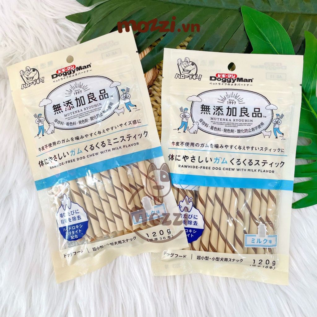 Snack cho chó Que gặm Doggyman hương sữa phô mai bò 120gr