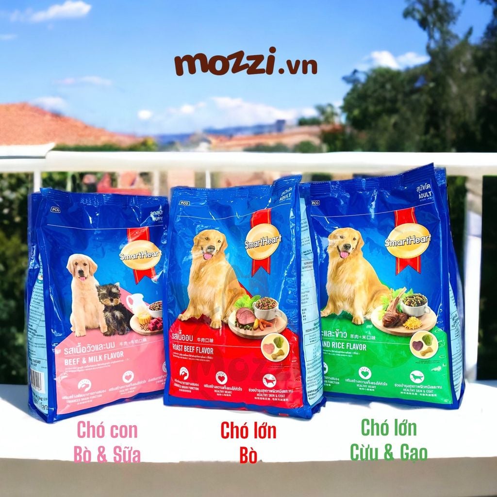 [1.5kg - 3kg] Thức ăn hạt SmartHeart cho chó con và chó lớn