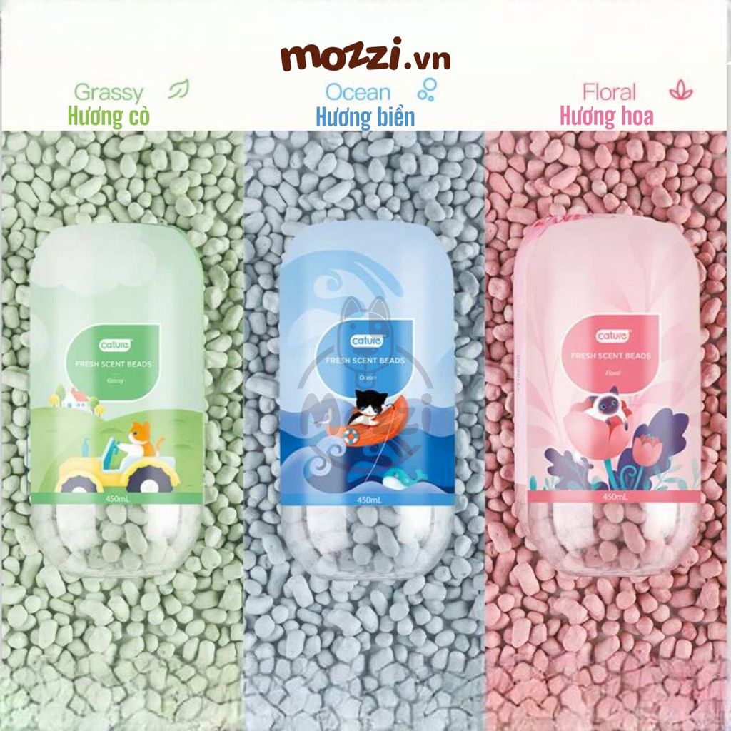 Viên khử mùi cát vệ sinh Cature Fresh Scent Beads cho mèo Chai 450ml