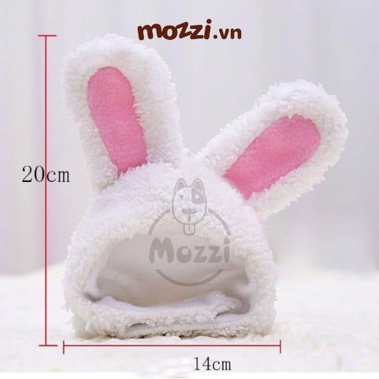 Nón Tai thỏ dễ thương cho chó mèo 2-5kg