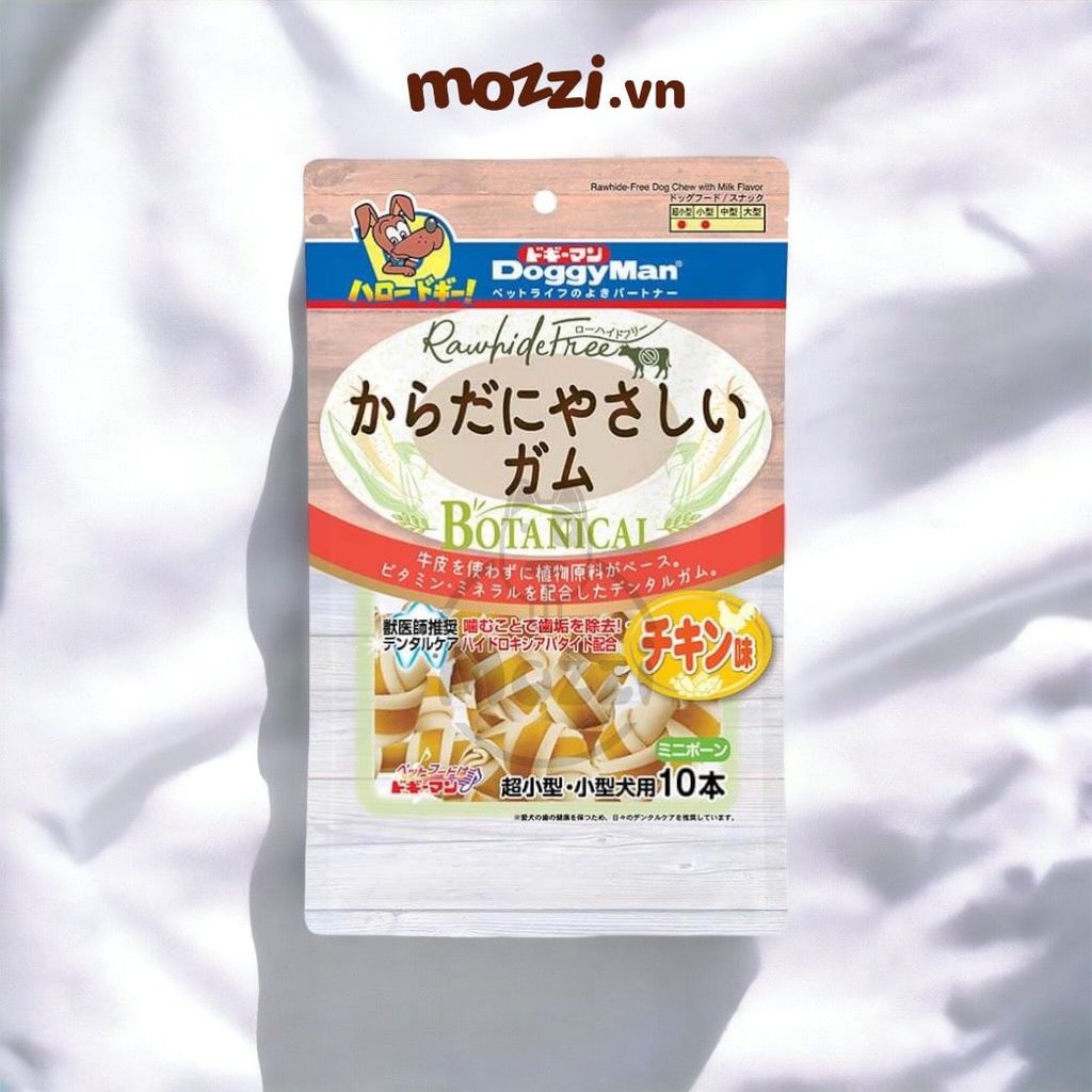 Snack cho chó Xương nơ gặm DoggyMan hương gà và sữa
