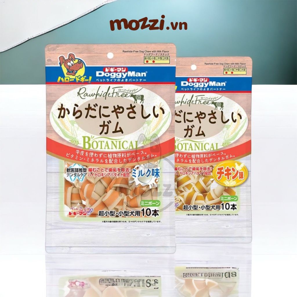 Snack cho chó Xương nơ gặm DoggyMan hương gà và sữa