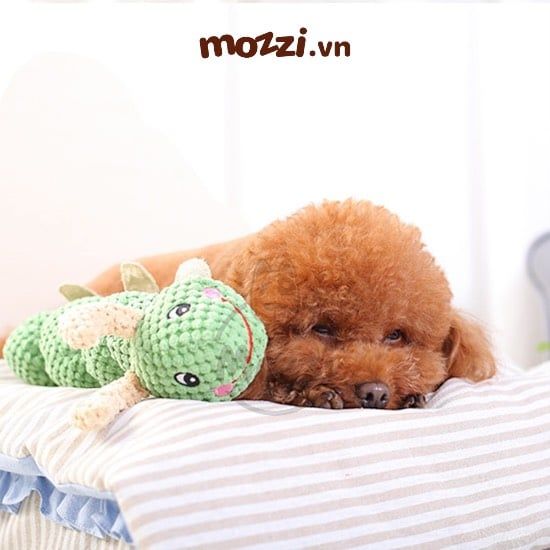 Gối ôm âm thanh hình con sâu 35cm cho chó mèo