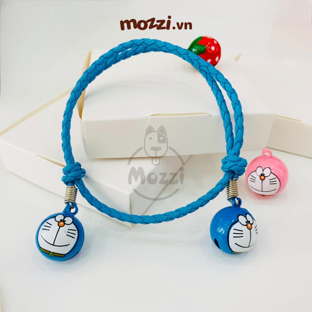 Vòng cổ Handmade gắn chuông thú có thể thu nới (inbox cân nặng)