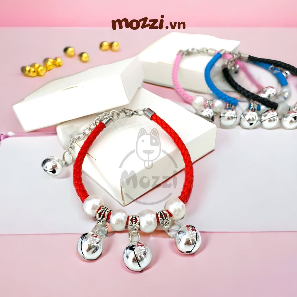 Vòng cổ hạt charm mix ngẫu nhiên dễ thương cho chó mèo
