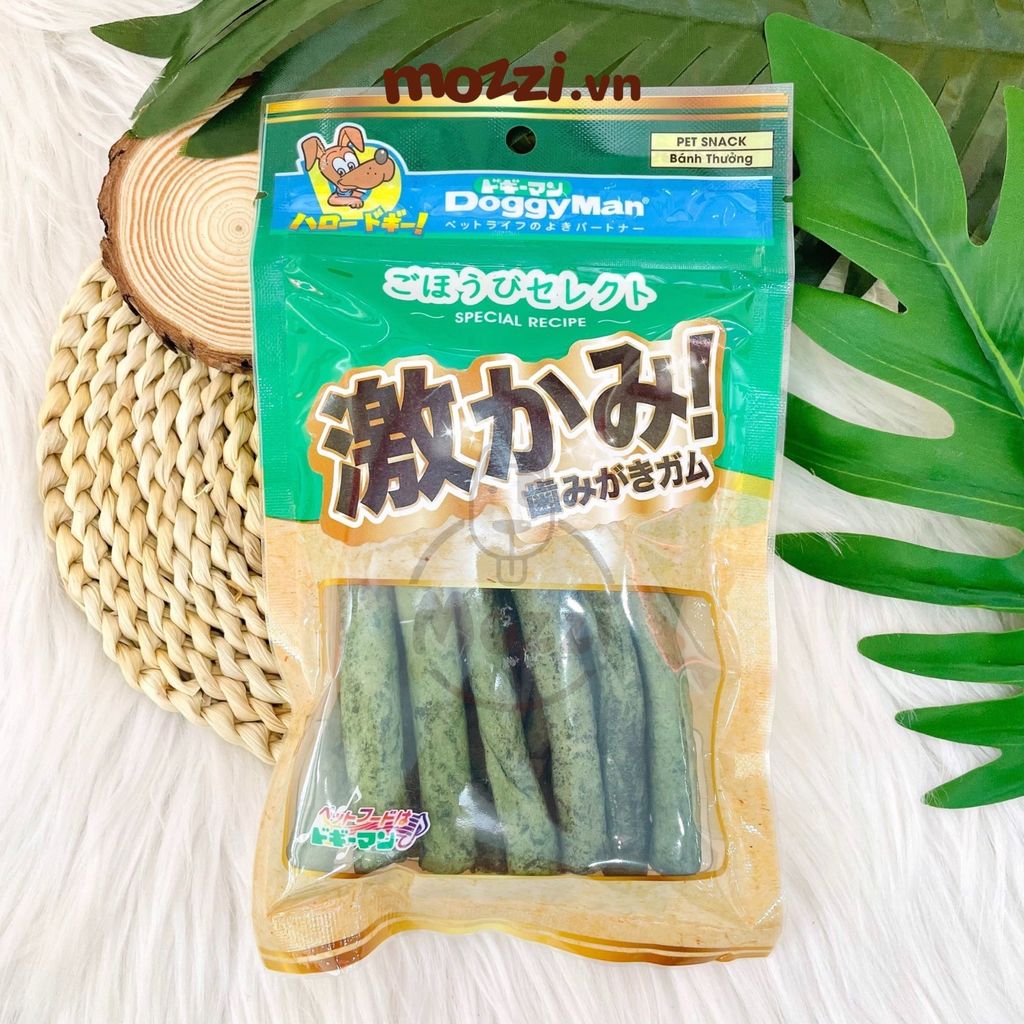 Snack cho chó Que gặm DoggyMan da bò sáp ong xoắn đôi sữa dê sạch răng thơm miệng