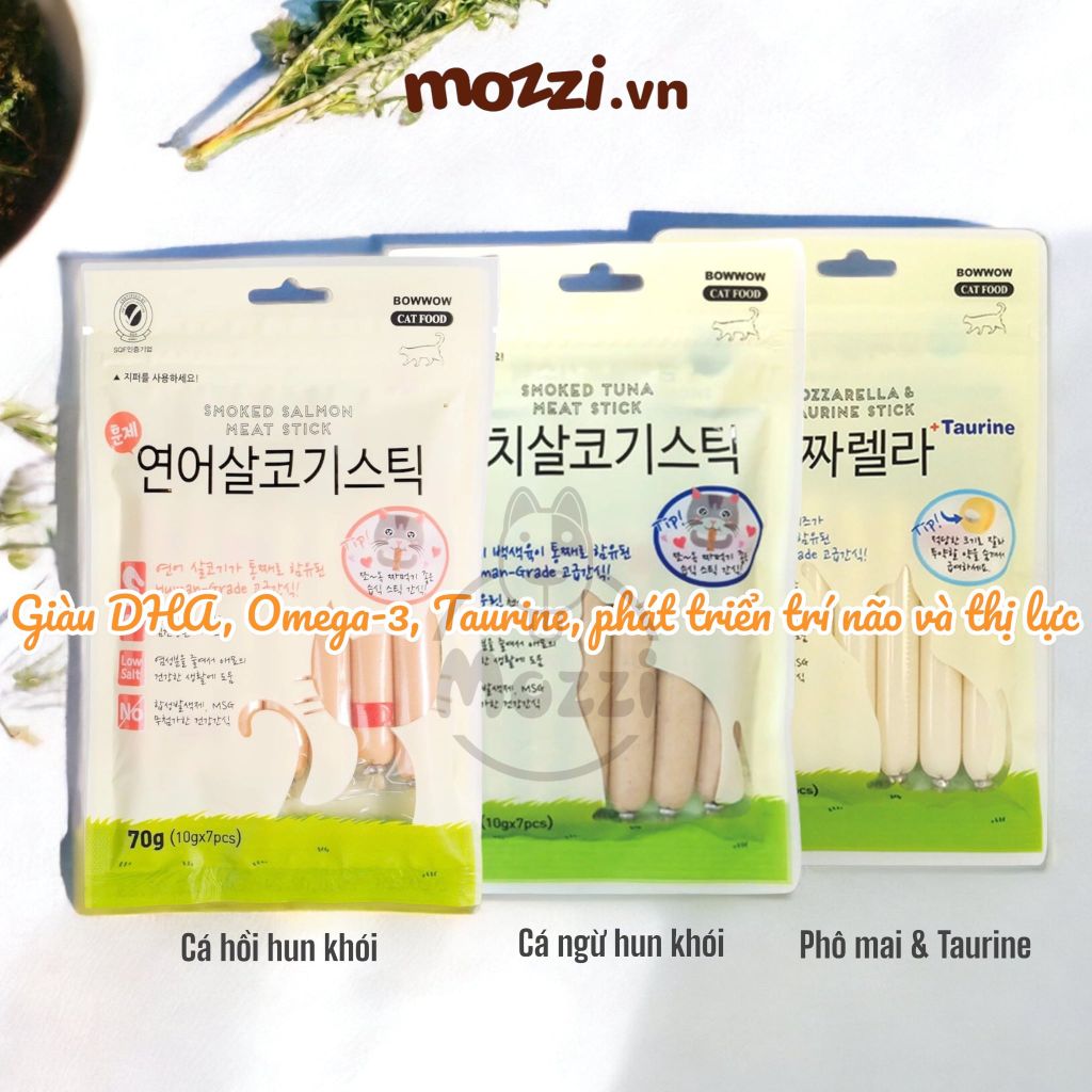 Snack cho mèo Xúc xích thịt hun khói Meowow 70gr bổ dưỡng