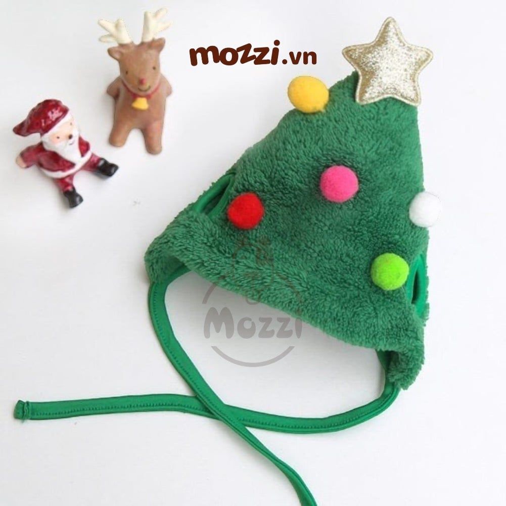 Bộ Nón và Yếm cổ Noel hình nổi cho chó mèo