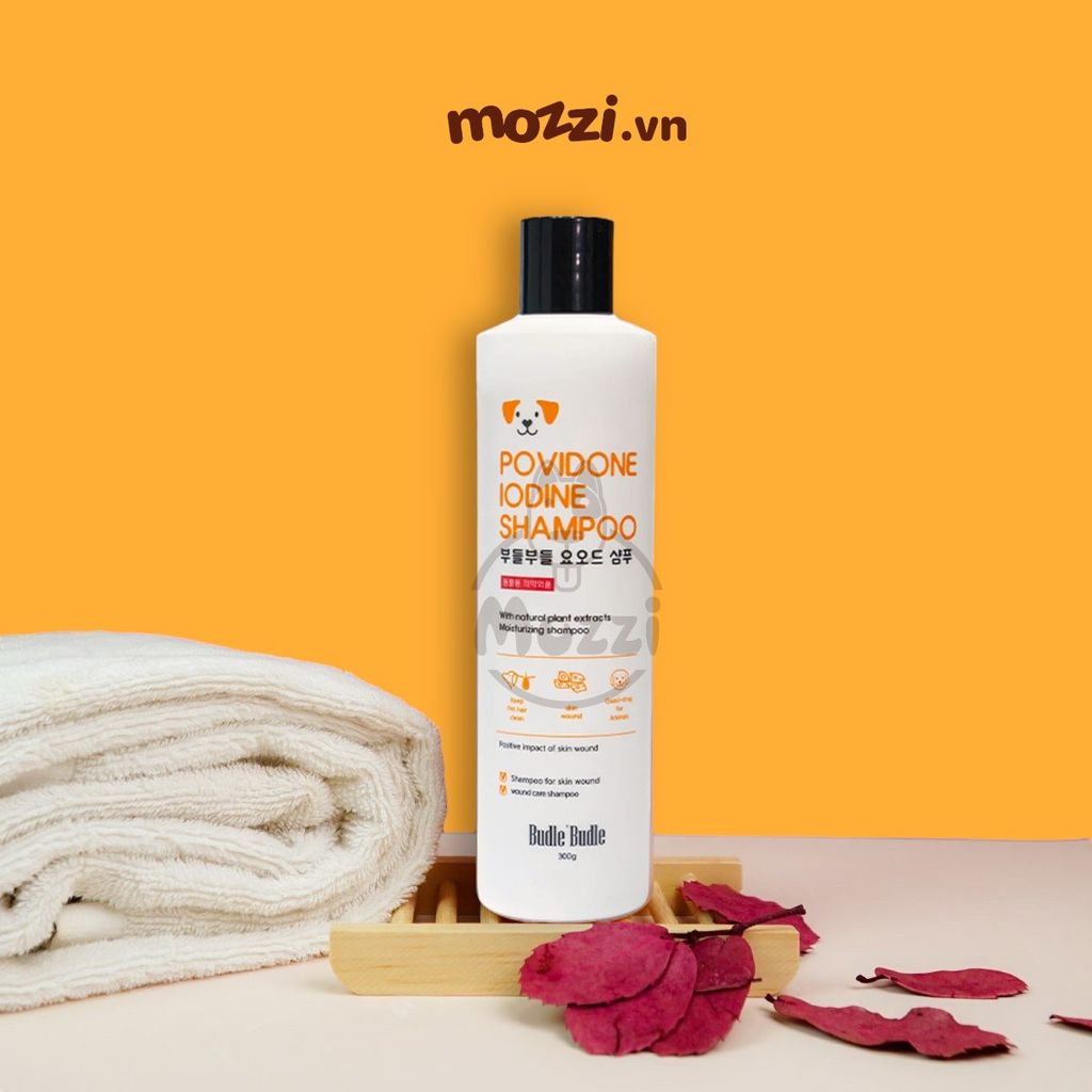 Sữa tắm Budle’Budle Chăm sóc da Vảy gàu Viêm da Ve bọ chét 300gr cho chó