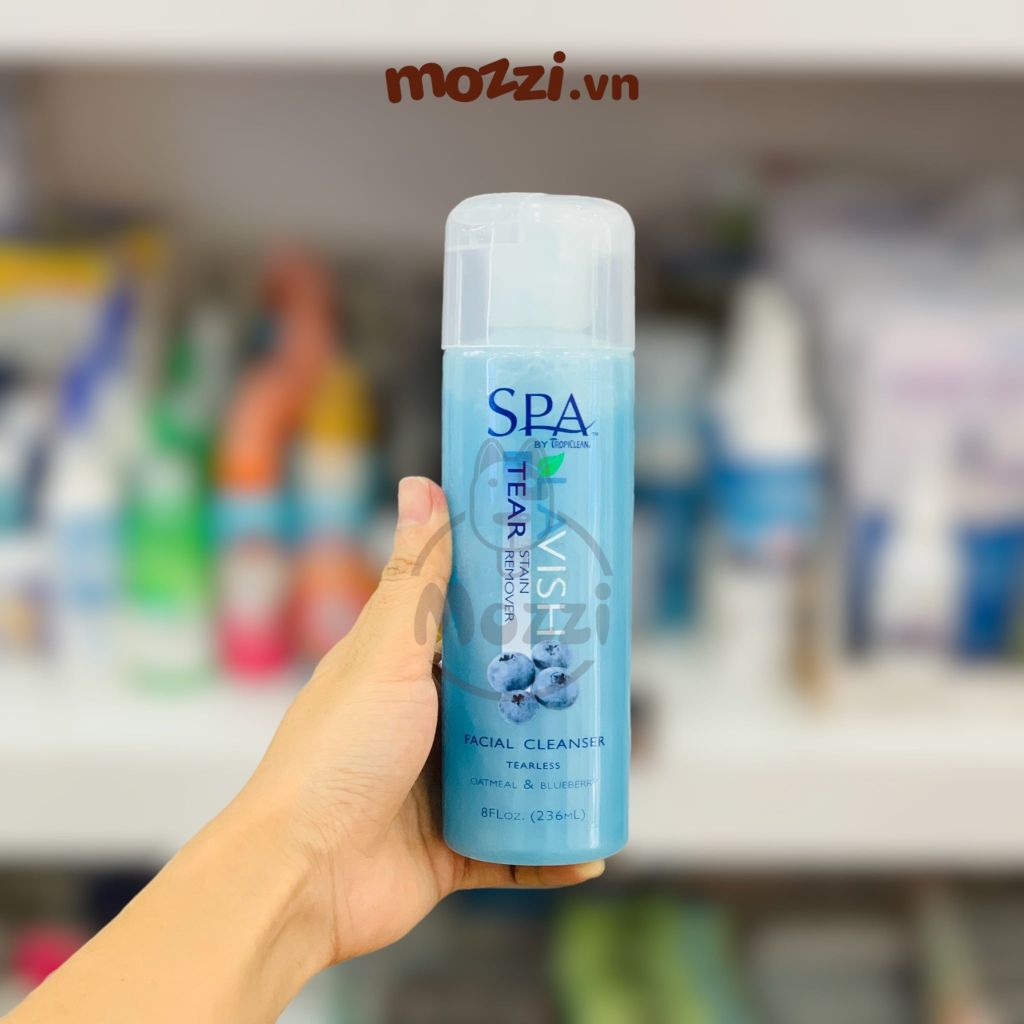 Sữa rửa mặt tẩy ố vùng mắt Spa Tropiclean vệ sinh mắt Chai 236ml cho chó mèo