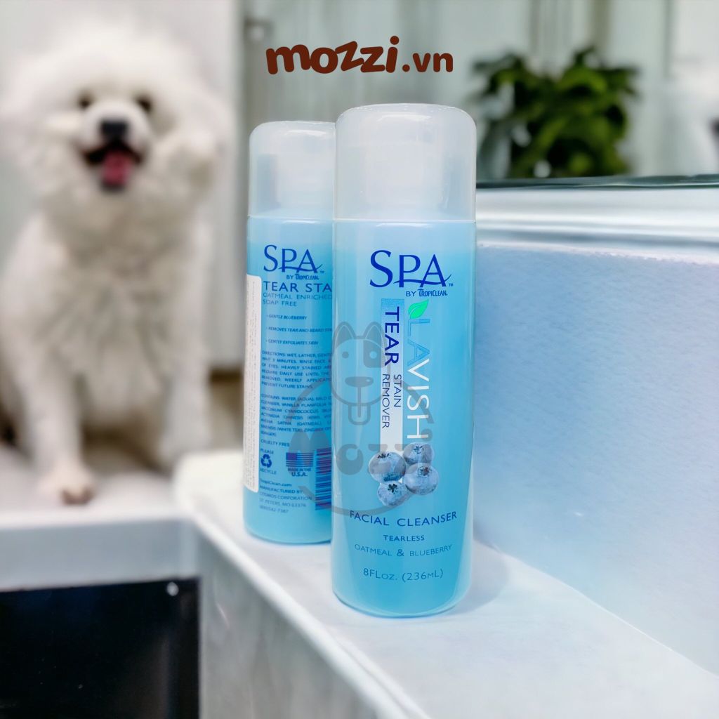 Sữa rửa mặt tẩy ố vùng mắt Spa Tropiclean vệ sinh mắt Chai 236ml cho chó mèo