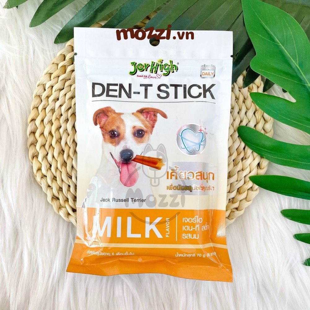 Snack cho chó Gặm sạch răng Den-T Stick Jerhigh gói 60gr