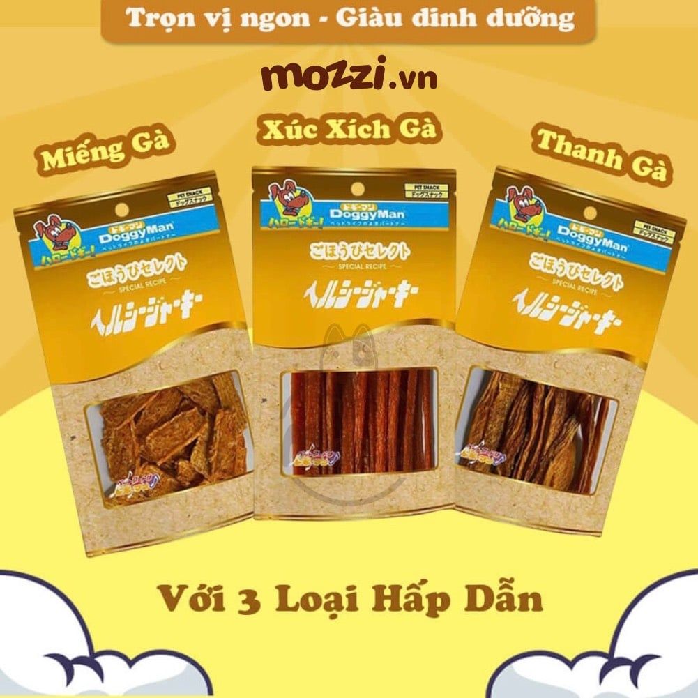 Snack cho chó Thịt gà sấy giòn Doggyman (xúc xích, thanh gà, miếng gà, gân gà tây, chip cá ZÒN)